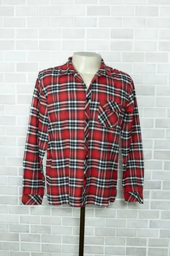 Camisa xadrez masculina manga longa vermelha - seminova