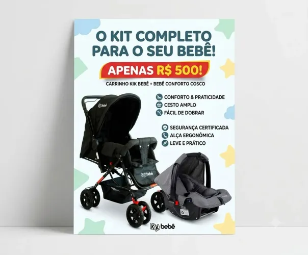 Carrinho de bebê e bebe conforto 