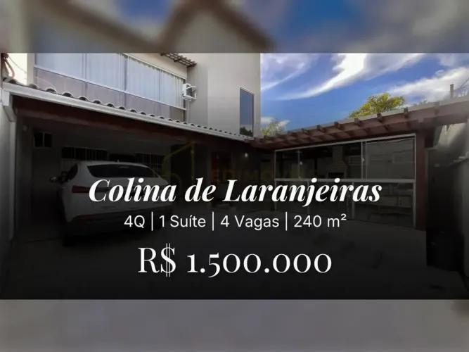 Colina de Laranjeiras: sua nova casa com espaço gourmet e 4 quartos planejados!