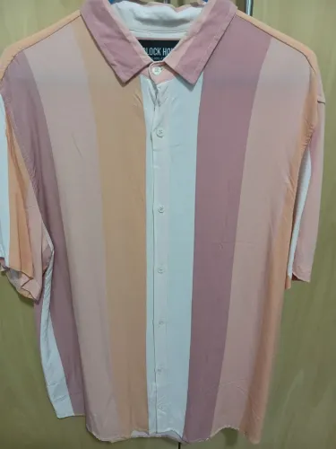 Camisa listrada manga curta