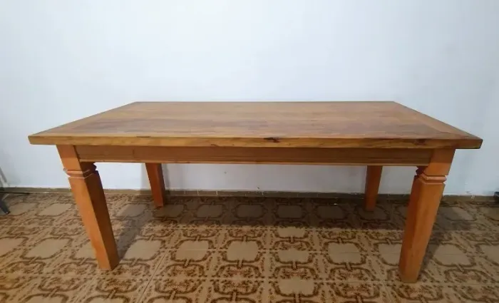 Mesa de jantar madeira maciça Peroba 6 lugares 1,80x80x80 Tok Imperial