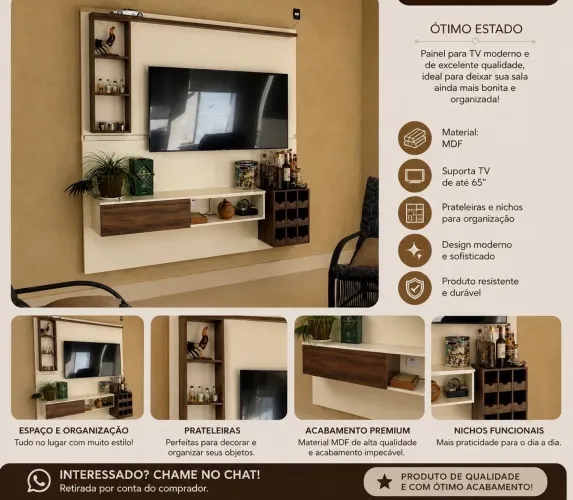Vendo painel para TV em MDF, em ótimo estado de conservação.
