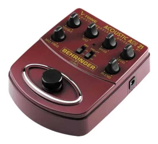 Pedal de pré-amplificador acústico Behringer Adi21 V-tone Red