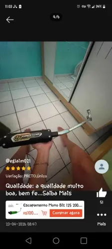 Escapamento Biz 125 pro Tork