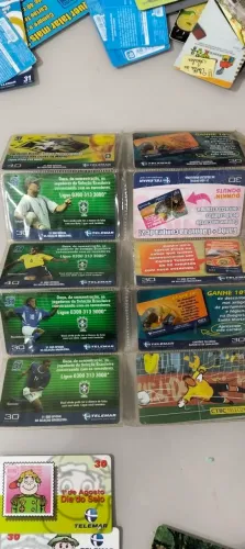 Moedas,notas é cartão antigos 