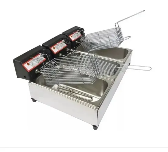 Fritadeira elétrica 9 Litros 3 Cubas Batatas e Mini Salgados