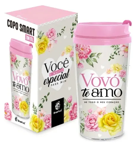 Oferta. Copo Viagem Trabalho Smart 200ml Familia - Vovo Te Amo