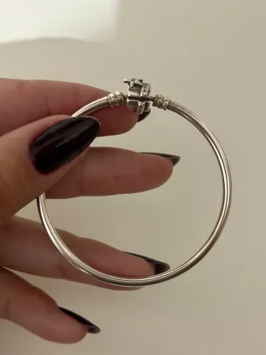 Bracelete Pandora Original Rígido 17cm - Fecho Estrela Cravejada 