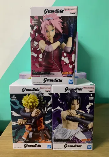 Conjunto Figures : Naruto, Sasuke & Sakura - GRANDISTA