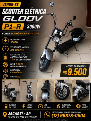 2023 Scooter elétrica GLOOV P1-R