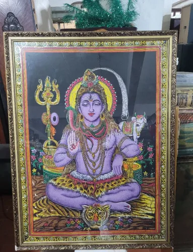 Vendo quadro emoldurado indiano do shiva meditando.