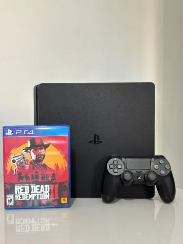 PS4 Slim 1tb + red dead 2 e garantia de loja super oferta