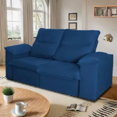 Sofá Retrátil America Azul 1,50 Novo Entrega Rápida
