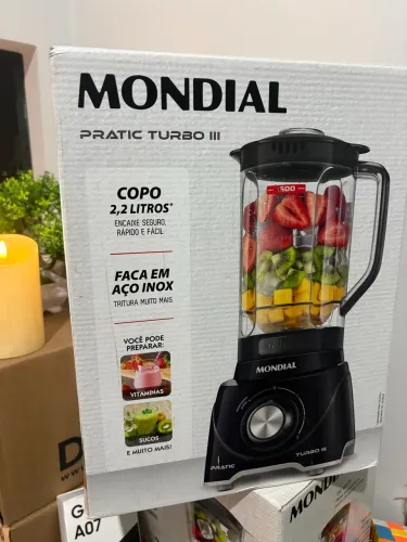 Liquidificador Mondial 550W Turbo Pratic 3.    Novo na Caixa 