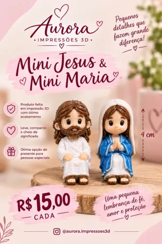 Mini Jesus e Maria 3D