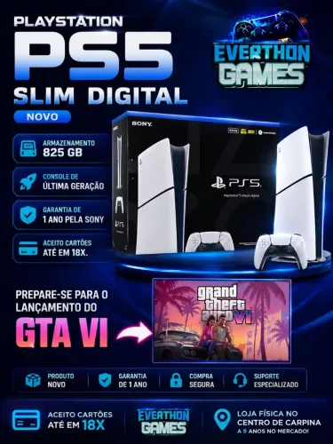PS5 Slim Digital  Novo Lacrado 