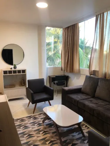 Apartamento 1/4 mobiliado vista mar e ar condicionado em Itapuã