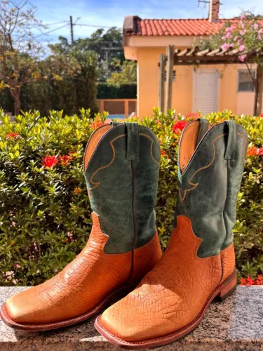Bota Jácomo Original em Couro de Avestruz Legítimo