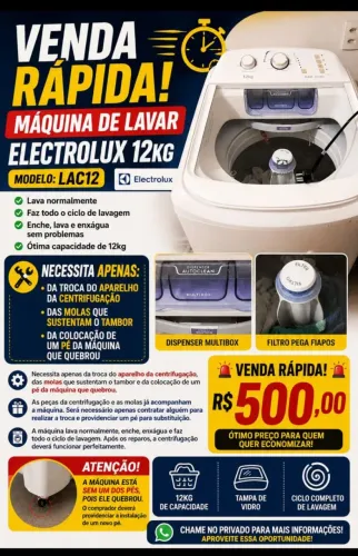 Máquina de lavar 12 kg