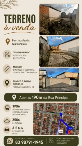 Terreno bem localizado próximo a principal