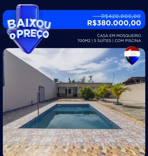 Casa à venda na Villa de Mosqueiro com 5 suítes, 722m2 , piscina , 8 vagas por 380 mil