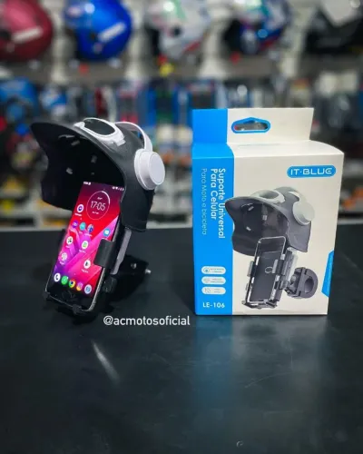 Suporte Celular para Moto/Bicicleta IT-BLUE LE-106 ?Capacetinho? ? Proteção Sol/Chuva