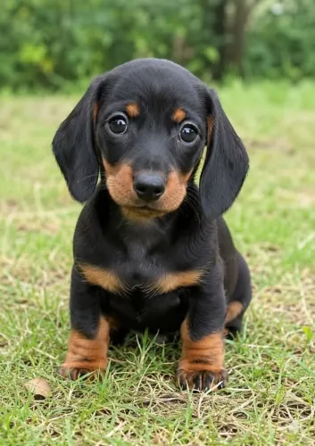 Linda filhote de daschund fêmea