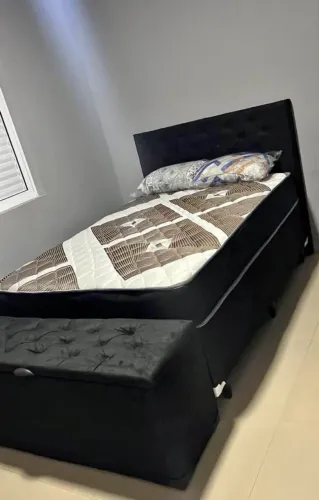 CAMA COMISSÃO DE QUALIDADE E FRETE GRÁTIS BASE+COLCHÃO D33+CABECEIRA E BAU RECAMIER