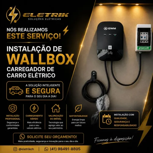 INSTALAÇÃO DE WALLBOX PARA CARRO ELÉTRICO 