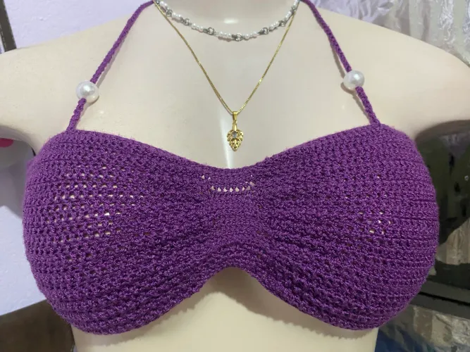 Cropped de crochet