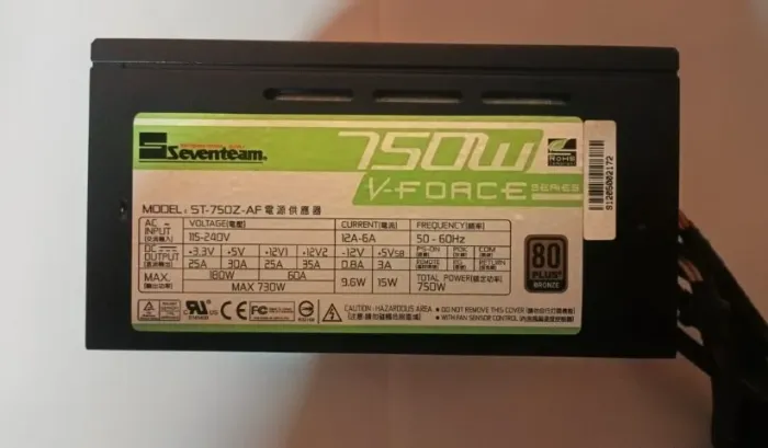 FONTE DE ALIMENTAÇÃO: 750W - SEVENTEAM 80 PLUS - OFERTA RELÂMPAGO