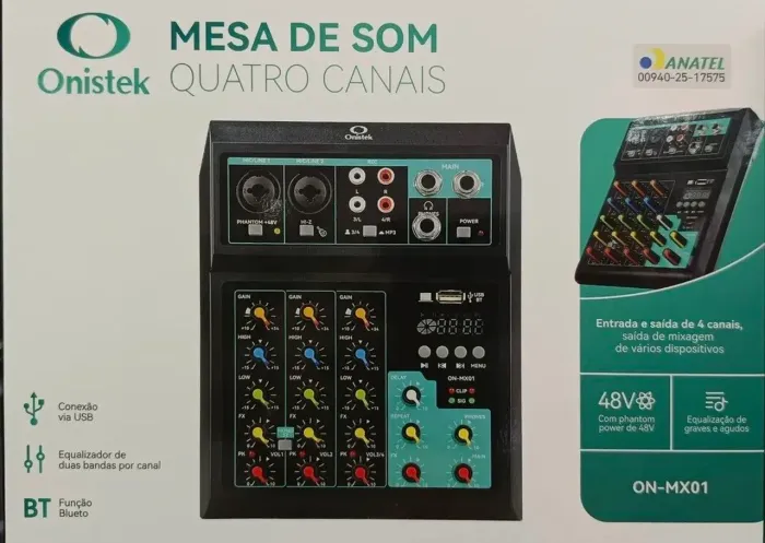 MESA DE SOM DE 4 CANAIS ON-MX01