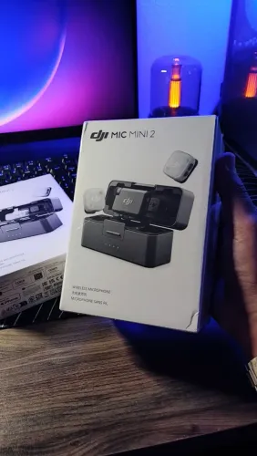 Dji Mic Mini 2 - Completo com capinhas coloridas