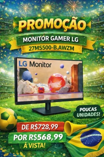 Monitor Gamer 27 LG 27MS500 Full HD IPS 100Hz Dynamic Action Sync Preto (NOVO/GARANTIA)