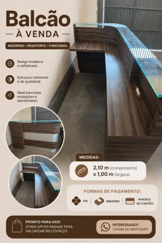 Balcão para recepção de loja ou escritório 