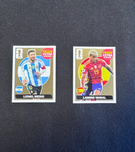 Messi e Lamine Yamal + 12 Figurinhas Legends Copa do Mundo 2026