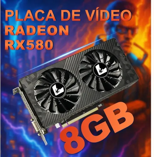 Placa de Vídeo RX 580 (2048SP) 8GB GDDR5 (LER DESCRIÇÃO)<br>