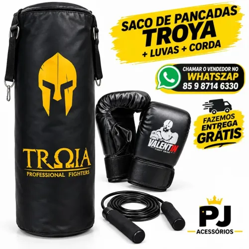 Saco de pancadas profissional luvas e corda. Entrega Grátis