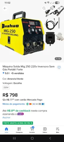 Inversora de solda MIG, TIG, MMA.