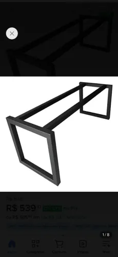 Pé para mesa em metalon
