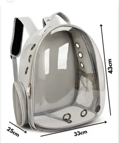 Mochila Pet Panorâmica Cinza - Conforto, Segurança e Estilo