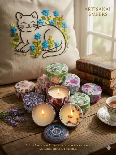 Mini velas em lata decorativa e aromática