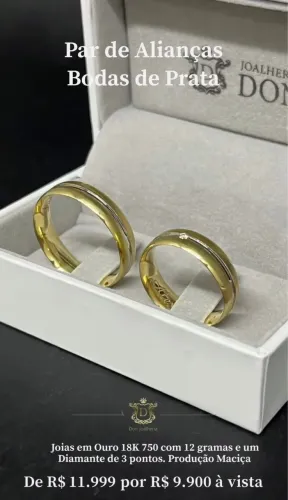 Par de Alianças Bodas de Prata