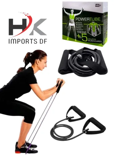 ELÁSTICO POWER TUBE EXERCÍCIOS E FISIOTERAPIA 
