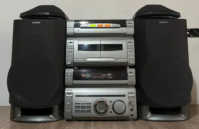Raro Mini System Sony Fh-W55av Rádio e Auxiliar Leia Descrição Aiwa Philips