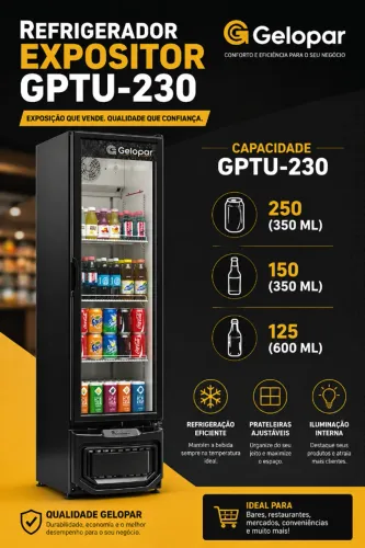 Refrigerador Horizontal Gelopar 230l Top De Linha Novinho