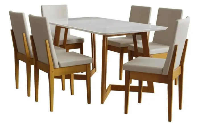 Mesa 6 cadeiras Madeira Maciça