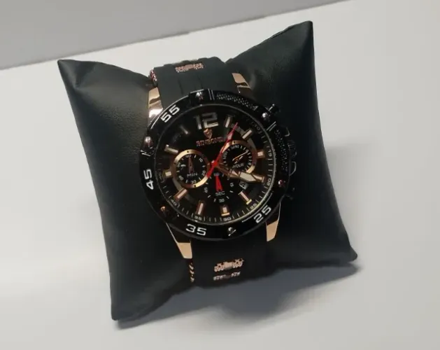 (Novo) Relógio Masculino Pulseira De Aço À Prova D'água Silicone