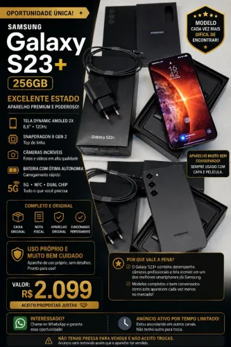 ? SAMSUNG GALAXY S23 PLUS 256GB - OPORTUNIDADE REAL ?