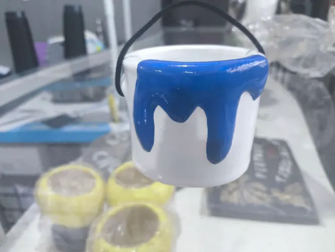 Vaso cachepô decorativo lata de tinta